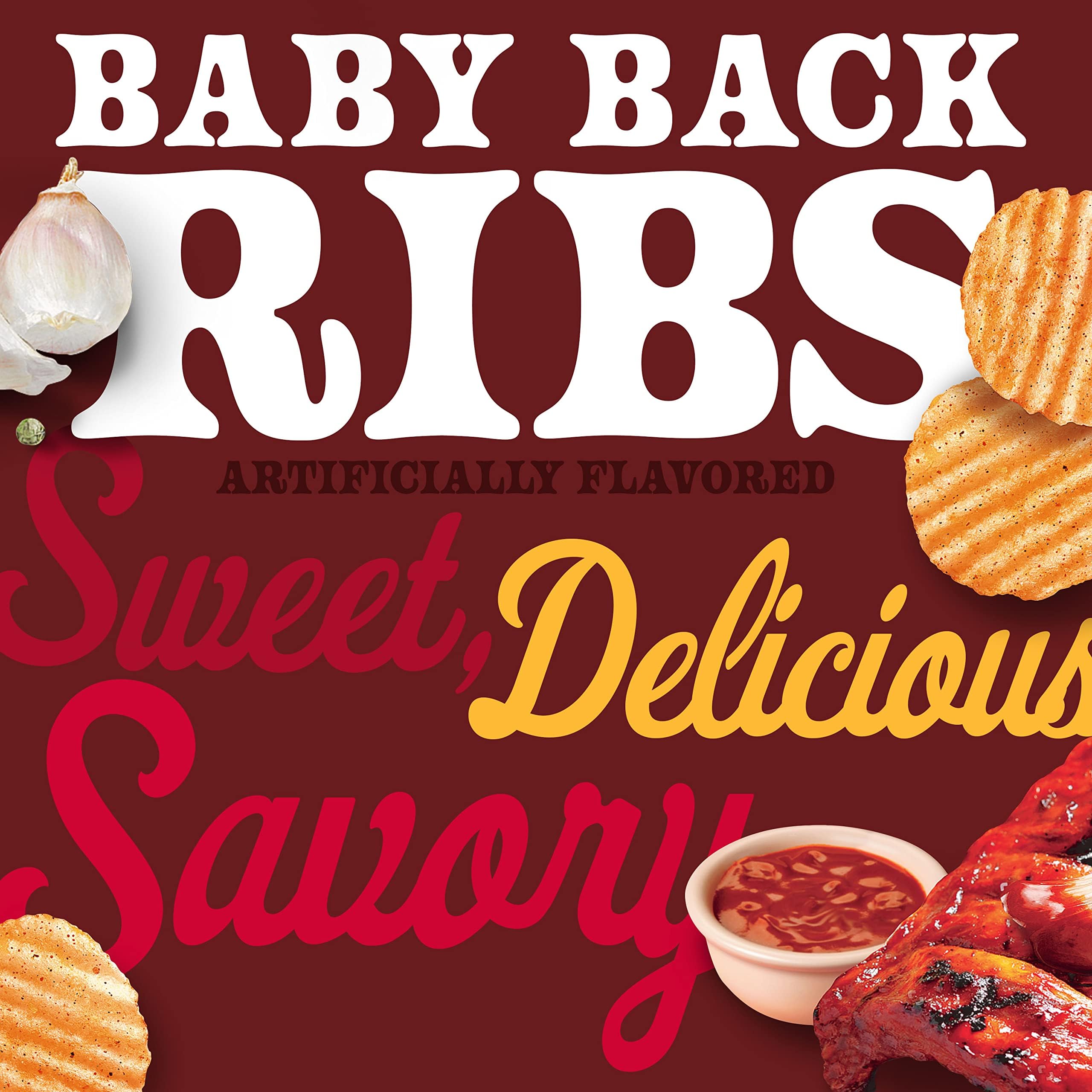 Herr’s Baby Back Ribs Potato Chips, 6 Oz Bag, Gluten Free Snacks, Bold BBQ Flavor - Image 4