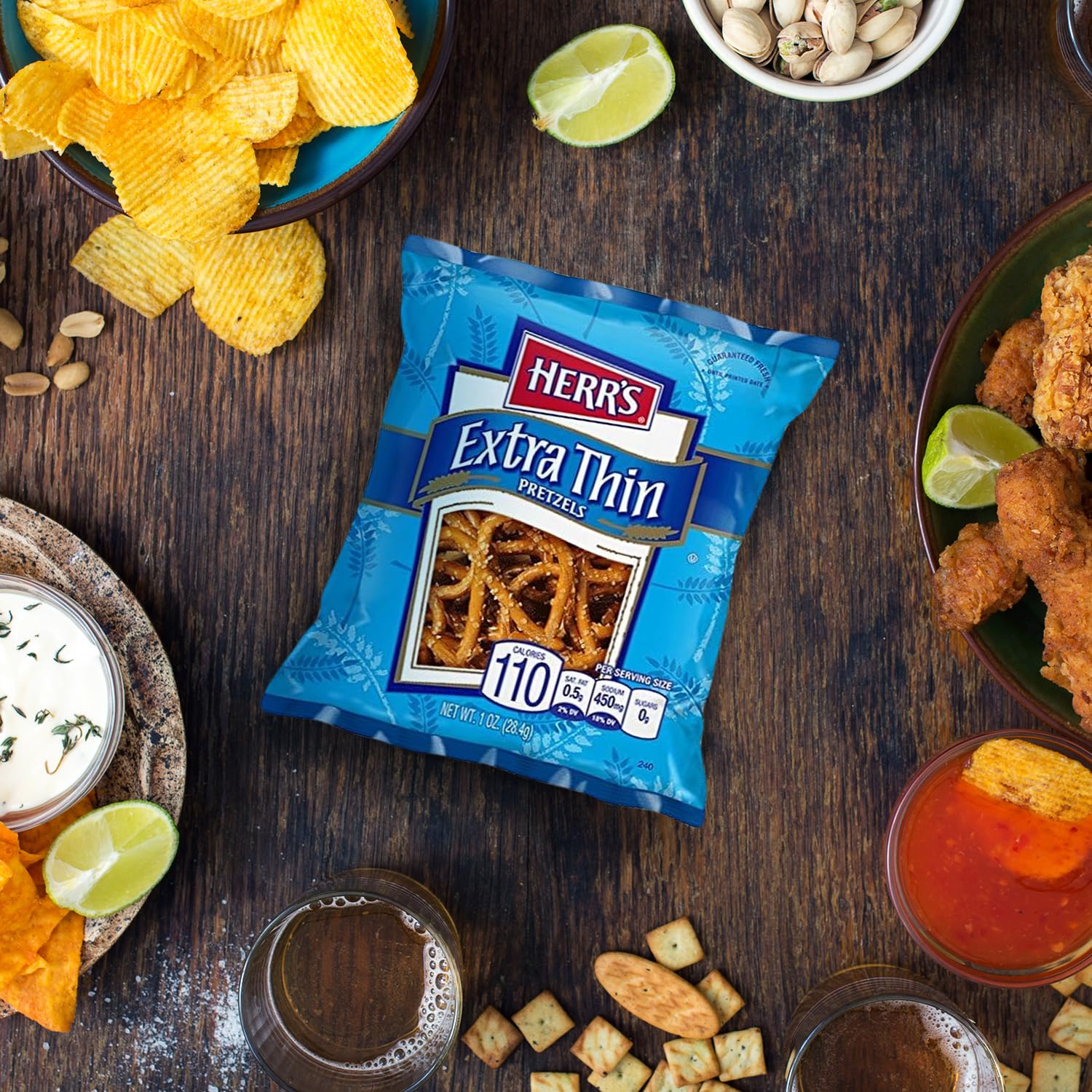 Herr's Extra Thin Pretzels, 1 Ounce (Pack of 36 Bags) – Light and Crispy Pretzels Baked for Maximum Crunch – Perfect for Snacking and Pairing with Dips - Image 4