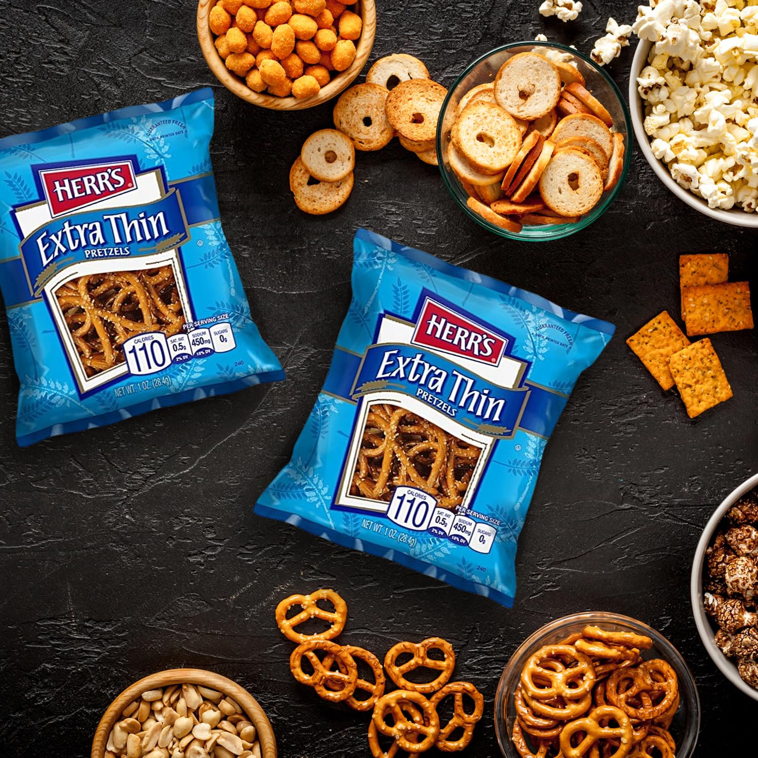 Herr's Extra Thin Pretzels, 1 Ounce (Pack of 36 Bags) – Light and Crispy Pretzels Baked for Maximum Crunch – Perfect for Snacking and Pairing with Dips - Image 5