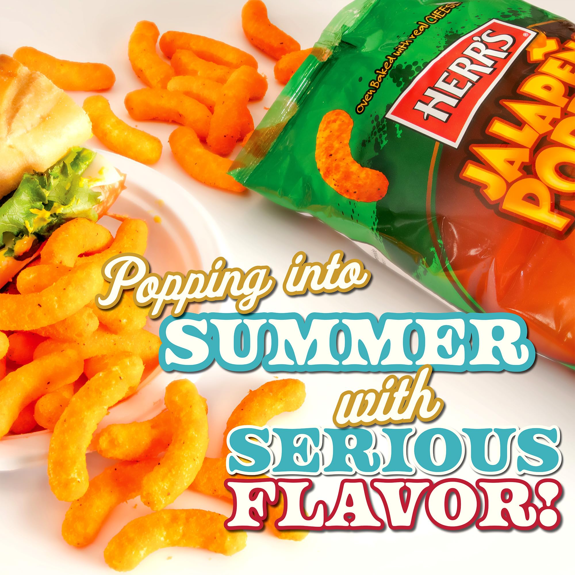 Herr's Jalapeño Poppers Flavored Cheese Curls - Made with Cheddar Cheese - 1 Ounce (Pack of 24) Great for Bold Flavor Fans - Image 4