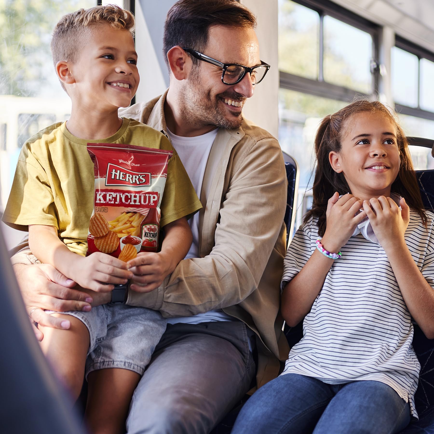 Herr's Ketchup Ripple Potato Chips (Pack of 42, 1 Ounce Bags) – Bold and Tangy Ketchup-Flavored Chips – Fun for Snacking and Sharing - Image 7