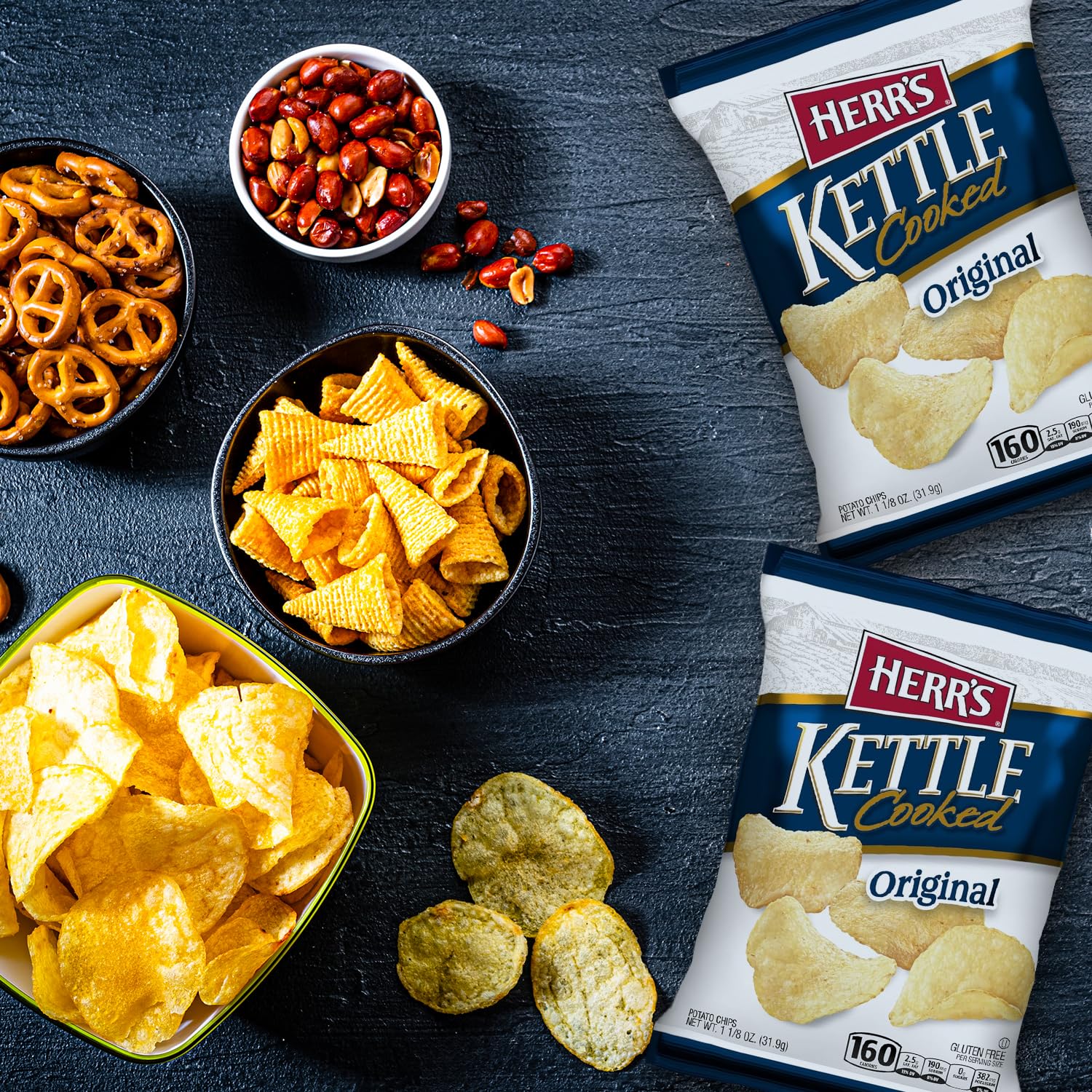 Herr's Original Kettle Chips, 1.125 Ounce (Pack of 30 Bags) – Crunchy, Golden Kettle Chips with Classic Flavor – Perfect for Lunches and Road Trips - Image 6