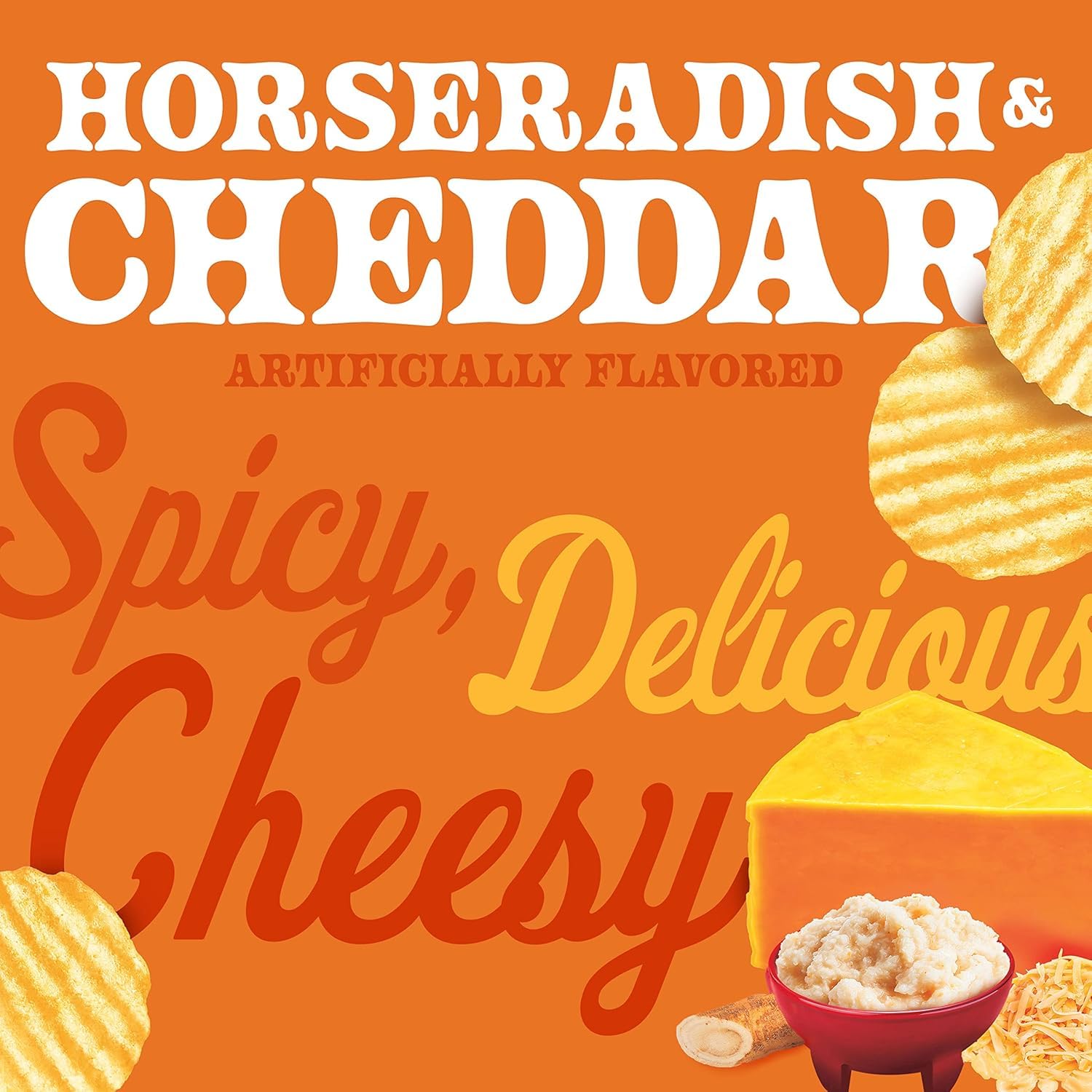 Herr’s Potato Chips, Horseradish and Cheddar Flavor, Gluten Free Snacks, 6oz Bag (6 Count) - Image 3