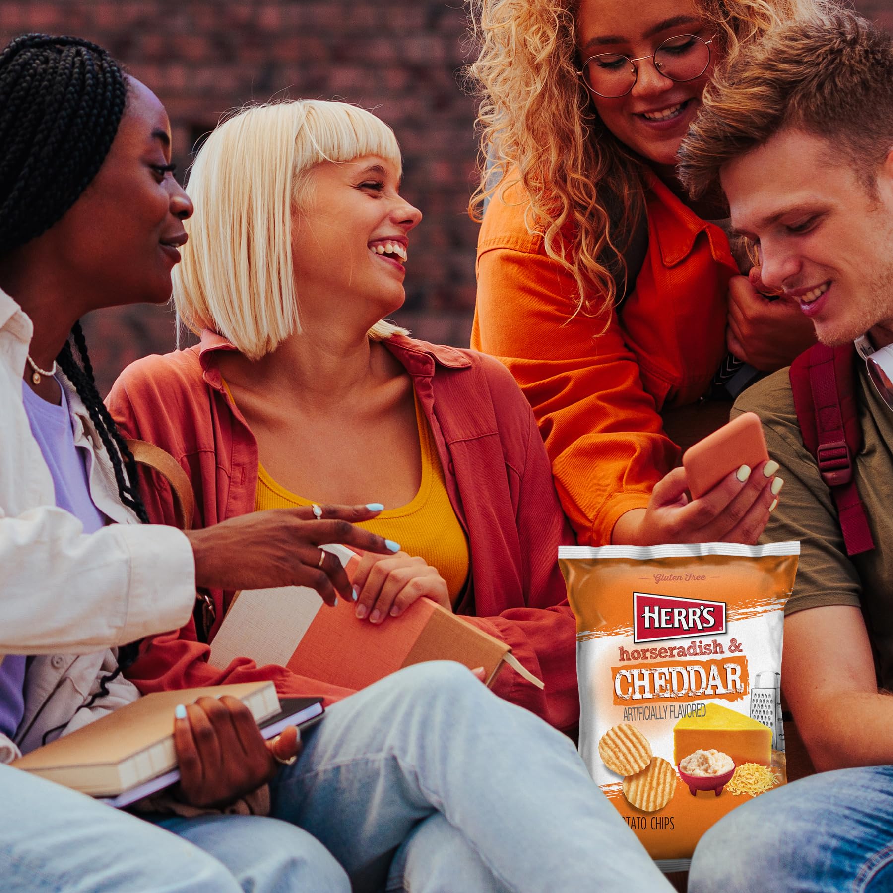 Herr’s Potato Chips, Horseradish and Cheddar Flavor, Gluten Free Snacks, 6oz Bag (6 Count) - Image 5