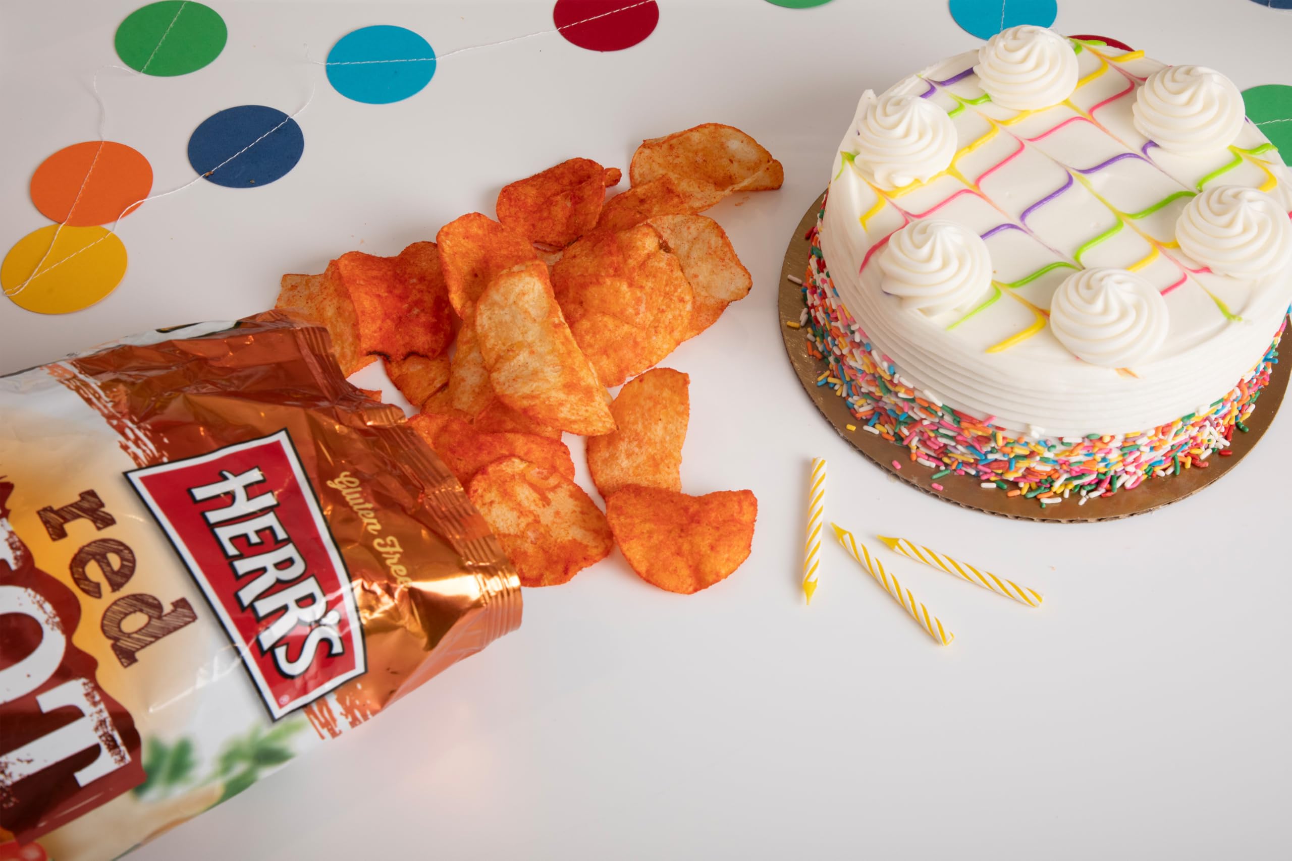 Herr's Red Hot Potato Chips, 7.75 Ounce (Pack of 12 Bags) – Spicy Red Hot Chips for Bold Flavor Fans – Great for Parties and Game Nights - Image 5