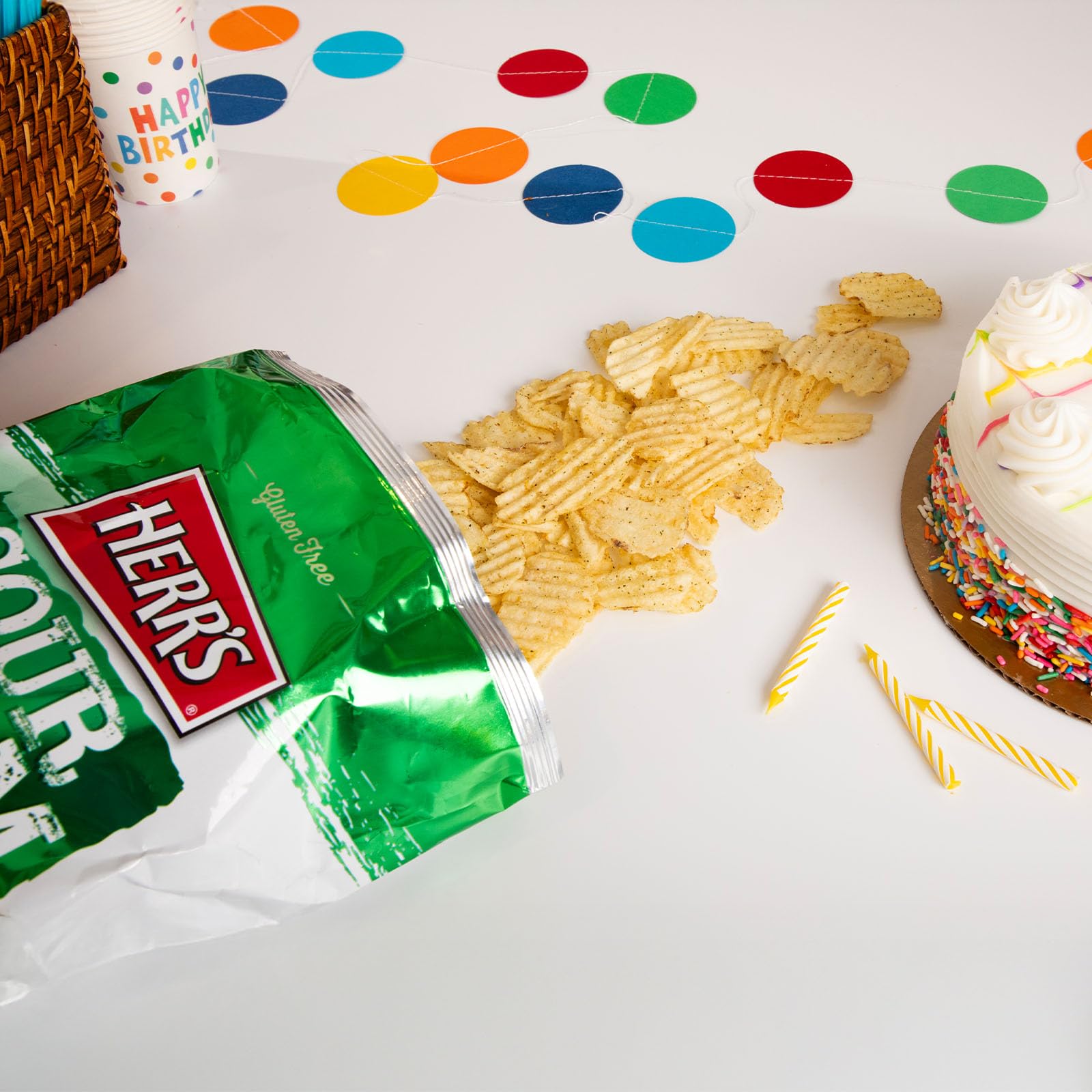 Herr's Sour Cream and Onion Potato Chips, 1 Ounce (Pack of 42 Bags) – Creamy and Tangy Potato Chips with a Savory Kick – Ideal for Lunches and Snack Breaks - Image 9